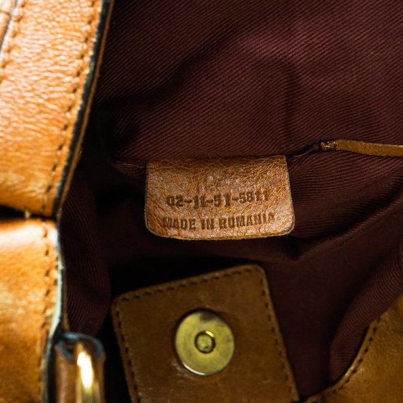 Auth Chloe Brown Leather Hand Bag #4237C57 - Picture 14 of 15